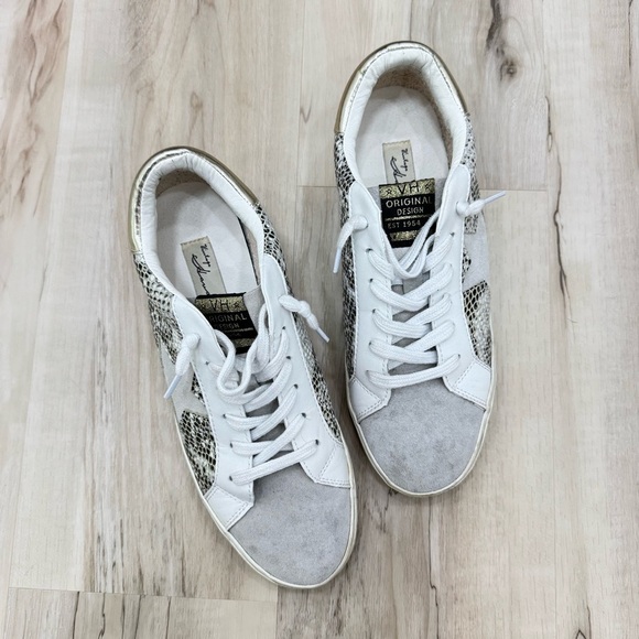 Vintage Havana Shoes - Vintage Havana Kate Gold Snake Print Multi Leather Sneakers Sz 11